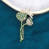 Lotus flower with crystal dragonfly - elegant broochBrooches