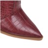 Botas de couro elegantes - metade do comprimento da panturrilha - salto de cunha grosso - estilo cowboy