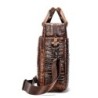 Bolsa de couro luxuosa - com alça de ombro - padrão de pele de crocodilo - couro genuíno
