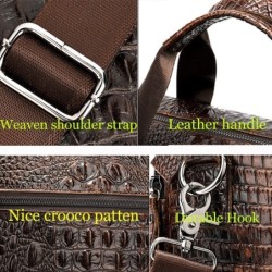 Bolsa de couro luxuosa - com alça de ombro - padrão de pele de crocodilo - couro genuíno