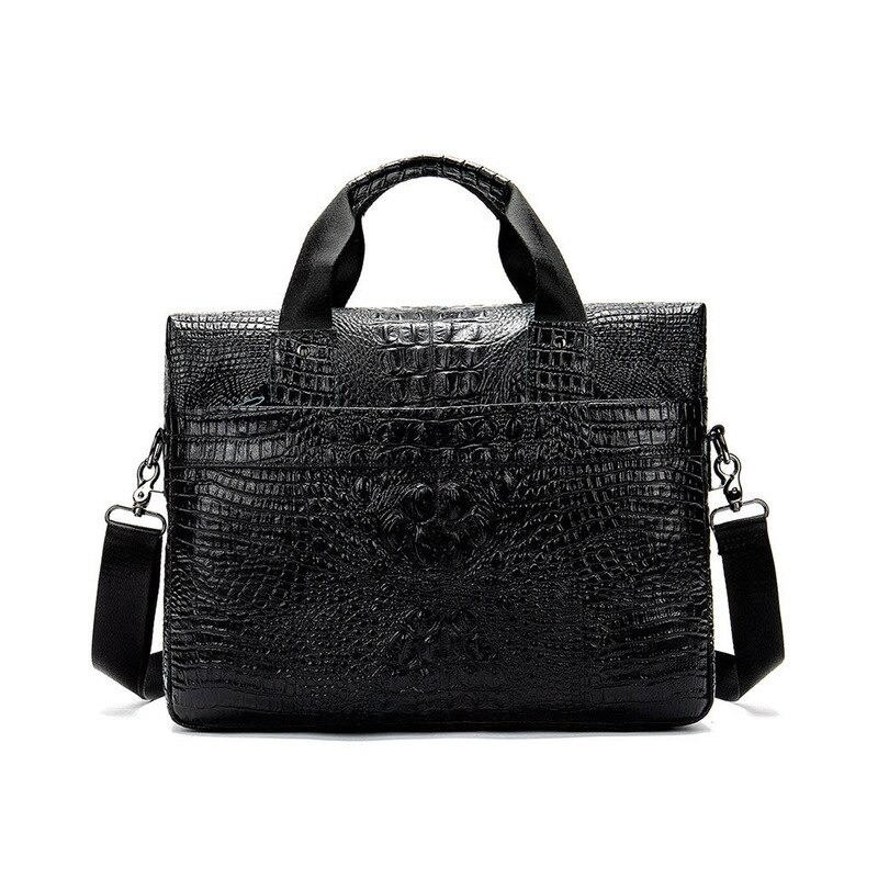 Bolsa de couro luxuosa - com alça de ombro - padrão de pele de crocodilo - couro genuíno