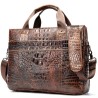 Bolsa de couro luxuosa - com alça de ombro - padrão de pele de crocodilo - couro genuíno