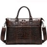 Bolsa de couro luxuosa - com alça de ombro - padrão de pele de crocodilo - couro genuíno