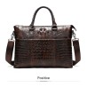 Bolsa de couro luxuosa - com alça de ombro - padrão de pele de crocodilo - couro genuíno