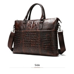 Bolsa de couro luxuosa - com alça de ombro - padrão de pele de crocodilo - couro genuíno