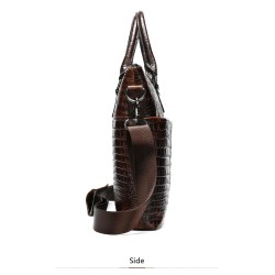 Bolsa de couro luxuosa - com alça de ombro - padrão de pele de crocodilo - couro genuíno