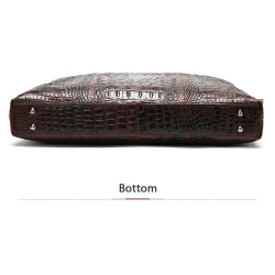 Bolsa de couro luxuosa - com alça de ombro - padrão de pele de crocodilo - couro genuíno