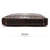 Luxurious leather handbag - with shoulder strap - crocodile skin pattern - genuine leatherBags