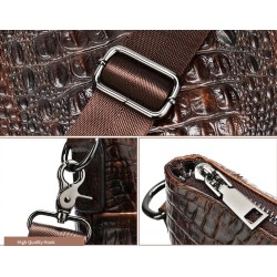 Bolsa de couro luxuosa - com alça de ombro - padrão de pele de crocodilo - couro genuíno