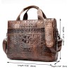 Bolsa de couro luxuosa - com alça de ombro - padrão de pele de crocodilo - couro genuíno