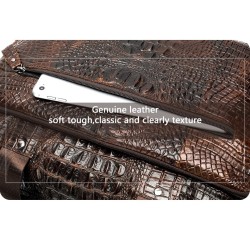 Bolsa de couro luxuosa - com alça de ombro - padrão de pele de crocodilo - couro genuíno