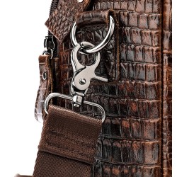 Bolsa de couro luxuosa - com alça de ombro - padrão de pele de crocodilo - couro genuíno