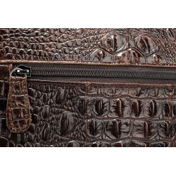 Bolsa de couro luxuosa - com alça de ombro - padrão de pele de crocodilo - couro genuíno