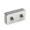 N35 - neodymium magnet - strong block - 40 * 20 * 3mm - with double 5mm hole - 2 piecesN35