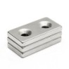 N35 - neodymium magnet - strong block - 40 * 20 * 5mm - with double 5mm hole - 2 piecesN35