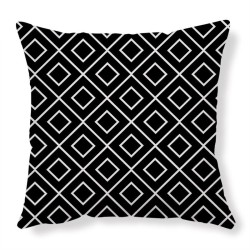 Capa de almofada decorativa - geometria preto e branco - 45cm * 45cm