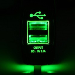 Universal USB dual socket - 3.1V -12V/24V - charging port - LEDChargers