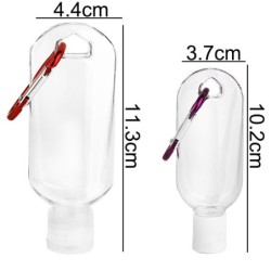 Frasco recarregável - mini recipiente - com gancho - desinfetante para as mãos / dispensador de sabão - 30ml / 50ml