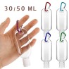Frasco recarregável - mini recipiente - com gancho - desinfetante para as mãos / dispensador de sabão - 30ml / 50ml
