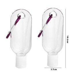 Frasco recarregável - mini recipiente - com gancho - desinfetante para as mãos / dispensador de sabão - 30ml / 50ml