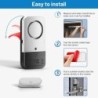 Sensor magnético de porta/janela - alarme - sem fio - sistema de proteção de segurança antifurto