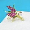 Broche de luxo - flores de cristal rosa