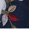 Jaqueta jeans curta - bordado de flores vintage