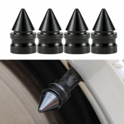 Válvulas universais para pneus - tampas de alumínio - espigão curto - 4 peças
