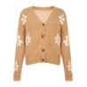 Cardigan clássico - suéter manga longa - com botões - padrão floral