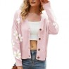 Cardigan clássico - suéter manga longa - com botões - padrão floral