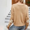Cardigan clássico - suéter manga longa - com botões - padrão floral