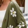 Cardigan clássico - suéter manga longa - com botões - padrão floral