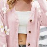 Cardigan clássico - suéter manga longa - com botões - padrão floral