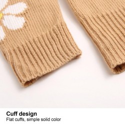 Cardigan clássico - suéter manga longa - com botões - padrão floral