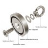 36mm - 50kg - ímã de recuperação de neodímio - detector de metais - gancho de garra
