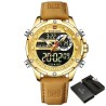 NAVIFORCE - sports - military quartz watch - leather strap - LCD LED display - waterproofWatches