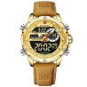 NAVIFORCE - sports - military quartz watch - leather strap - LCD LED display - waterproofWatches