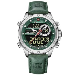 NAVIFORCE - sports - military quartz watch - leather strap - LCD LED display - waterproofWatches