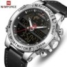 NAVIFORCE - relógio esportivo moderno - quartzo - analógico - pulseira de couro - à prova d'água