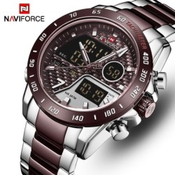 NAVIFORCE - relógio de quartzo de luxo - aço inoxidável - à prova d'água