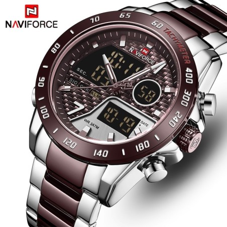 NAVIFORCE - relógio de quartzo de luxo - aço inoxidável - à prova d'água