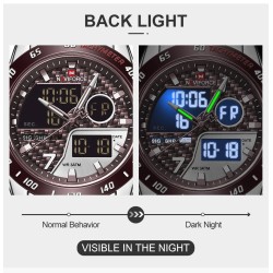 NAVIFORCE - relógio de quartzo de luxo - aço inoxidável - à prova d'água