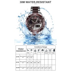 NAVIFORCE - relógio de quartzo de luxo - aço inoxidável - à prova d'água