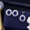 Conjunto de joias da moda - brincos - colar - com zircônias cúbicas redondas