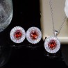 Conjunto de joias da moda - brincos - colar - com zircônias cúbicas redondas