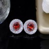 Conjunto de joias da moda - brincos - colar - com zircônias cúbicas redondas