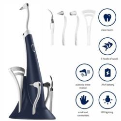 Limpador de dentes elétrico universal - raspador dental ultrassônico - removedor de manchas - clareamento - conjunto 5 em 1