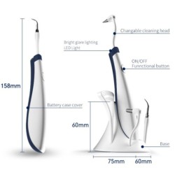 Limpador de dentes elétrico universal - raspador dental ultrassônico - removedor de manchas - clareamento - conjunto 5 em 1