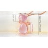 Elegante colar de ouro rosa - pingente em forma de gato - cristais - opala rosa