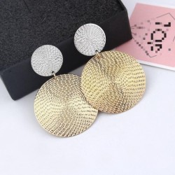 Brincos da moda - círculos duplos - prata e ouro